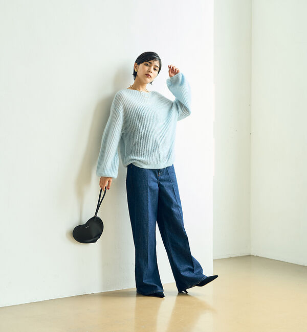 Rouge vif「ラメモヘアシアーパフプルオーバー」|ニット・セーター|