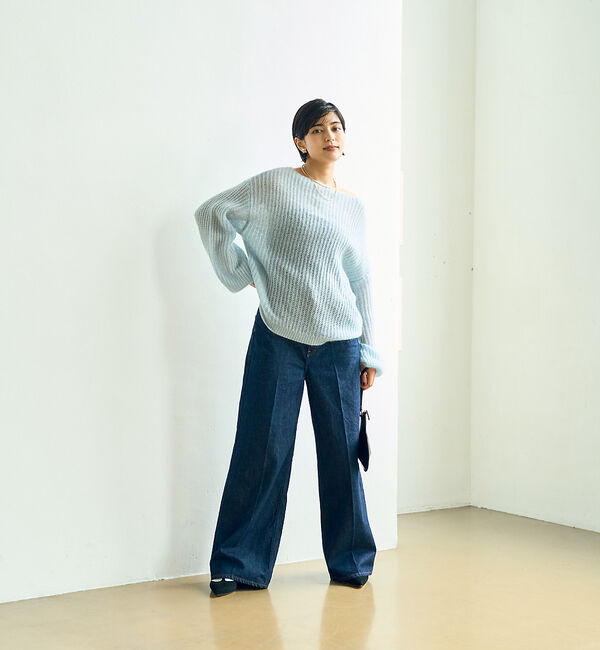 Rouge vif「ラメモヘアシアーパフプルオーバー」|ニット・セーター|