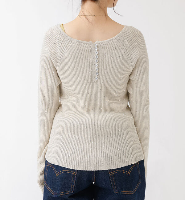 Rouge vif「2WAYスパンコールラメリブニット」|ニット・セーター|