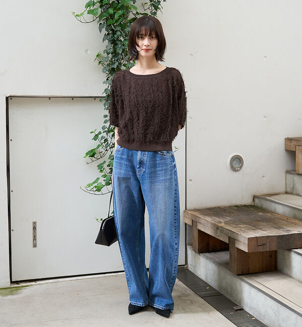 Rouge vif「シアーフリンジニット フレンチプルオーバー」|ニット・セーター|