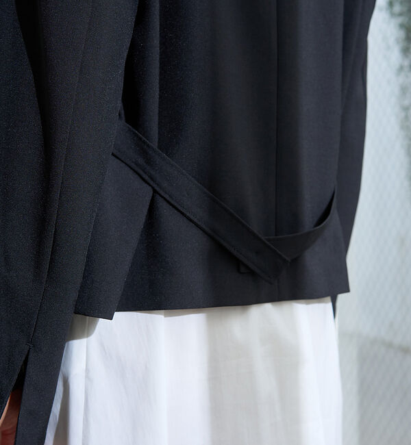 Rouge vif「【セットアップ対応】ベルトノーカラーライトジャケット」|ノーカラージャケット|