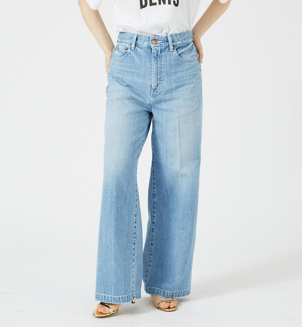 Rouge vif「【RED CARD/レッドカード】Slogan ルーズストレートデニム」|デニム|