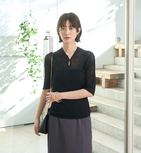 Rouge vif「両畦スリットシアーニットプルオーバー」|ニット・セーター|