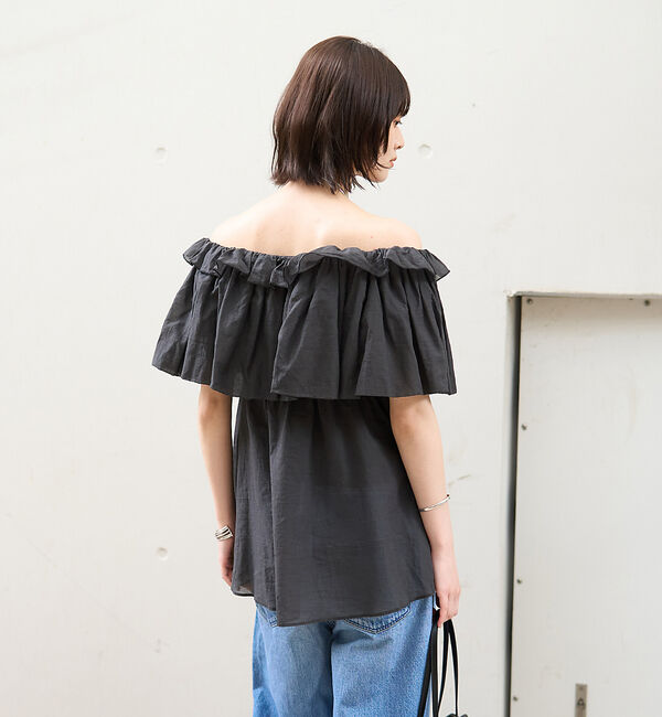 Rouge vif「コットンオフショルバルーンブラウス」|シャツ・ブラウス|