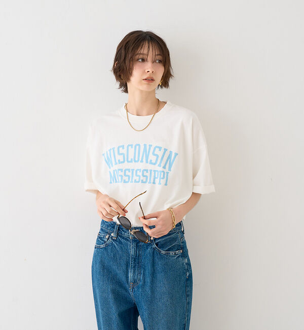 Rouge vif「【REMI RELIEF レミレリーフ】別注TEE WISCONSI ロゴTシャ」|Tシャツ・カットソー|