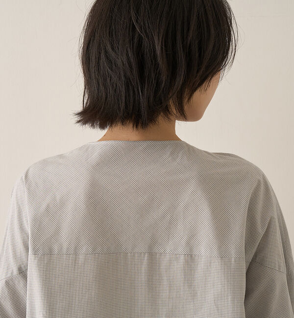 Rouge vif「コットンチェックリボンブラウス」|シャツ・ブラウス|