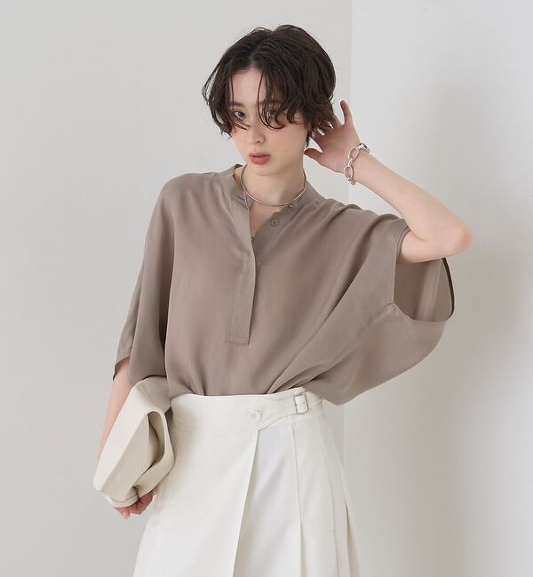 Rouge vif「【セットアップ対応】キュプラフィブリルドレープスキッパーブラウス」|シャツ・ブラウス|