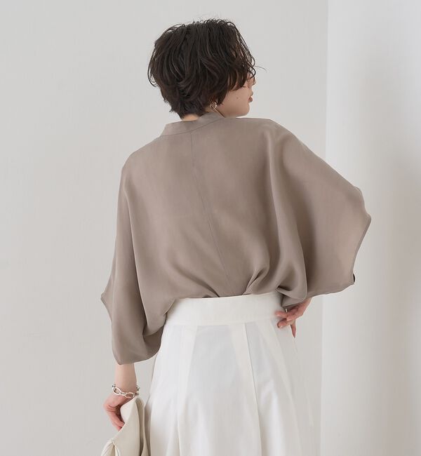 Rouge vif「【セットアップ対応】キュプラフィブリルドレープスキッパーブラウス」|シャツ・ブラウス|