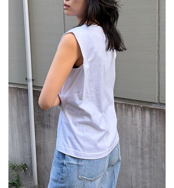 Rouge vif「【接触冷感】【UVカット】【一部店舗限定】ドレープギャザーノースリーブカットソー」|Tシャツ・カットソー|