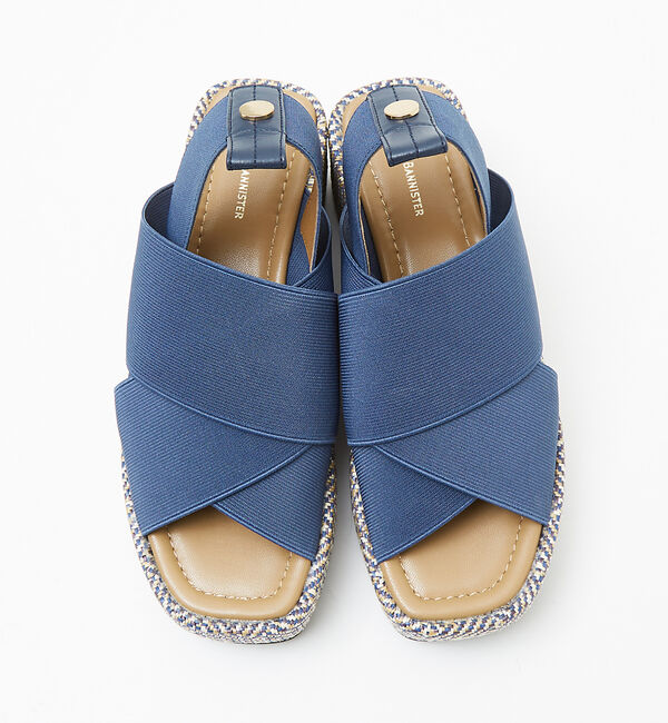 AU BANNISTER「エラスティッククロスウェッジサンダル」|サンダル|