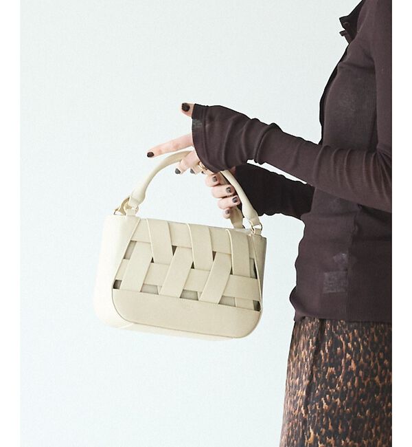 LOWELL things「Latti/レザー2WAYミニショルダーバッグ」|かごバッグ|アイボリー