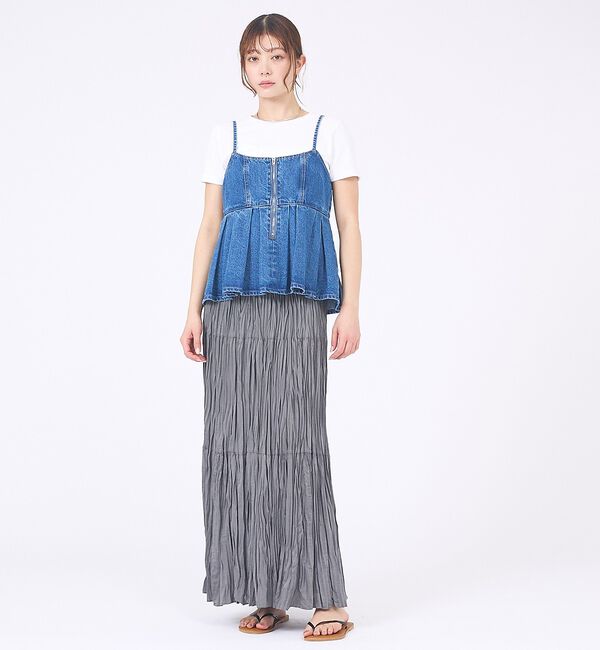 abahouse mavie「ウォッシュドデニムキャミ/レイヤード/バックリボン/春服/夏服」|キャミソール|