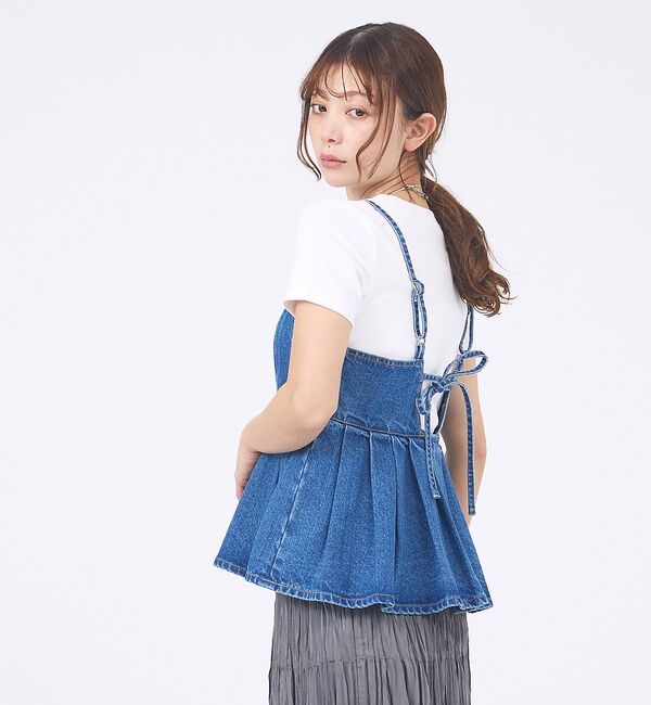abahouse mavie「ウォッシュドデニムキャミ/レイヤード/バックリボン/春服/夏服」|キャミソール|
