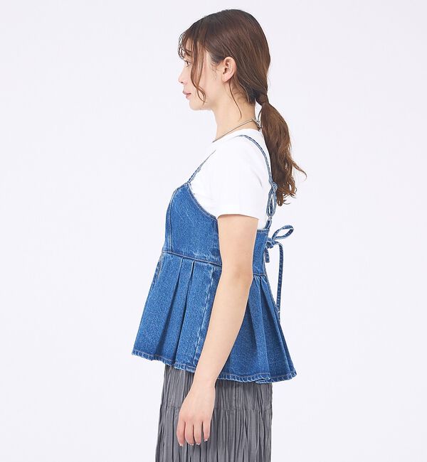 abahouse mavie「ウォッシュドデニムキャミ/レイヤード/バックリボン/春服/夏服」|キャミソール|