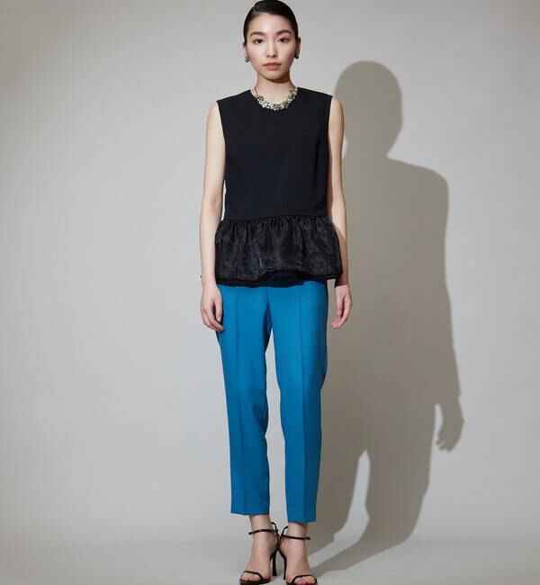 TIARA「バイカラーリボンベルトハイウエストテーパードパンツ」|その他|