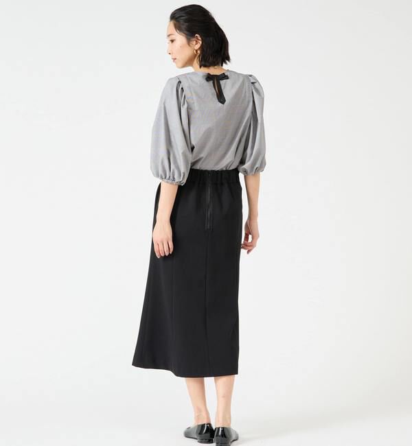 TIARA「タックショルダーボリュームスリーブリボンブラウス」|シャツ・ブラウス|