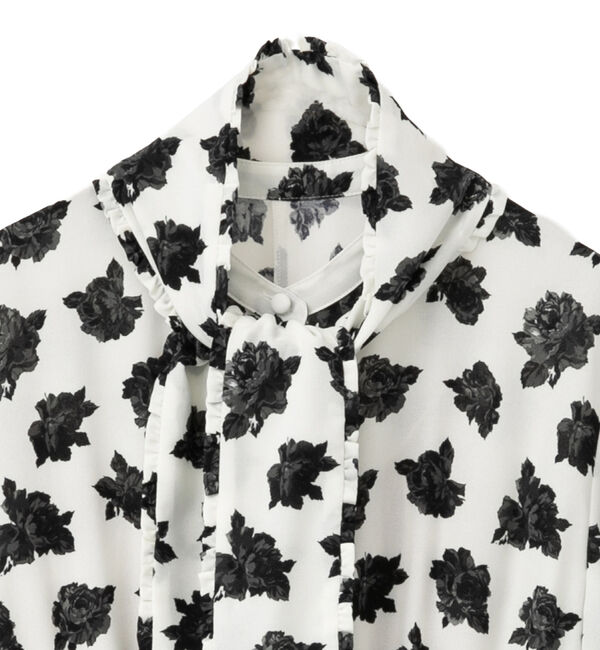 TIARA「オールドローズプリントボウリボン付きワンピース」|ワンピース|