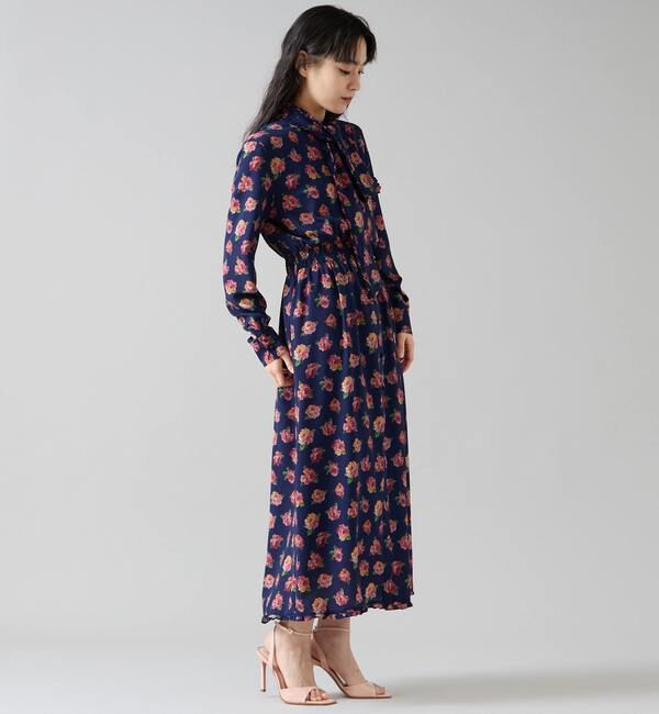 TIARA「オールドローズプリントボウリボン付きワンピース」|ワンピース|