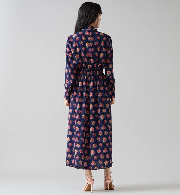 TIARA「オールドローズプリントボウリボン付きワンピース」|ワンピース|