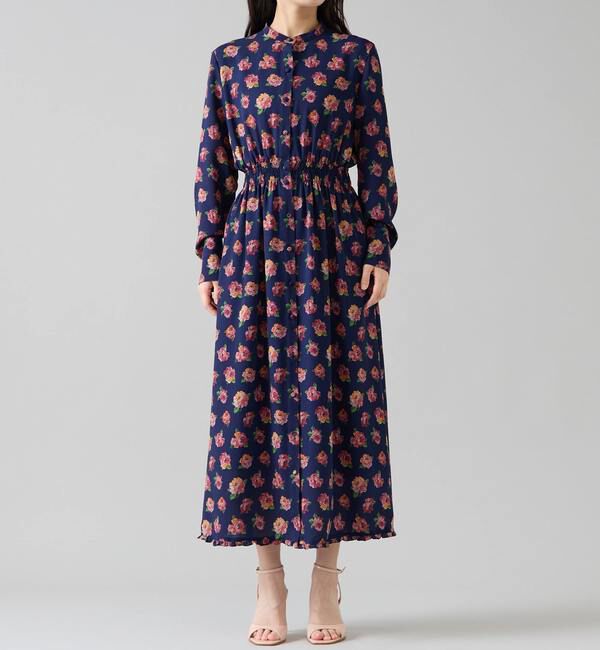 TIARA「オールドローズプリントボウリボン付きワンピース」|ワンピース|