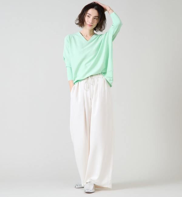 Liesse「シルク混Vネックドルマンニット」|ニット・セーター|