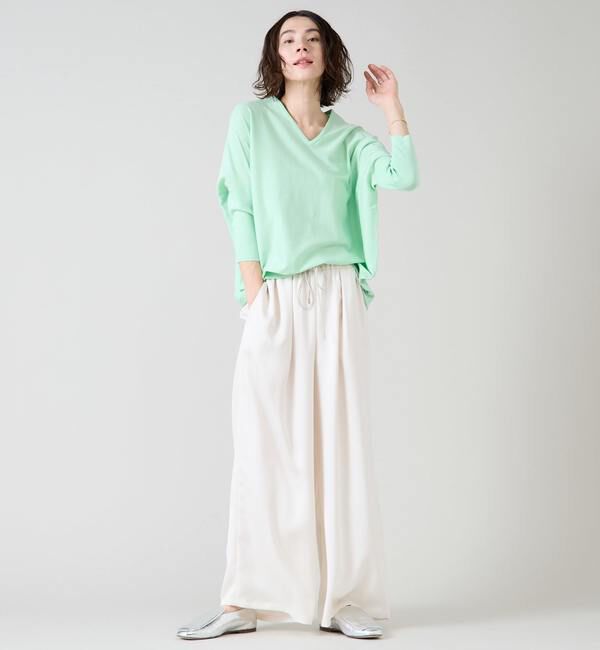 Liesse「シルク混Vネックドルマンニット」|ニット・セーター|