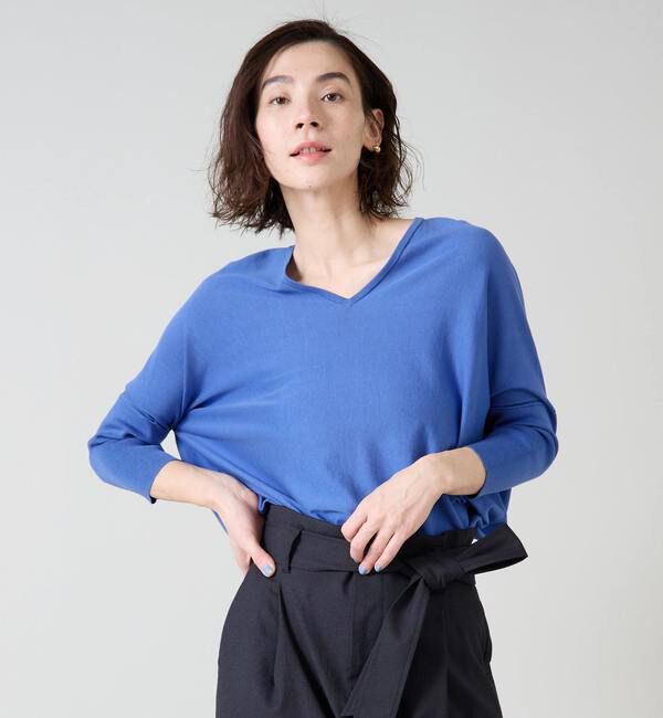 Liesse「シルク混Vネックドルマンニット」|ニット・セーター|