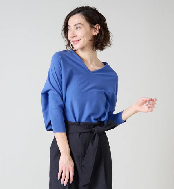 Liesse「シルク混Vネックドルマンニット」|ニット・セーター|