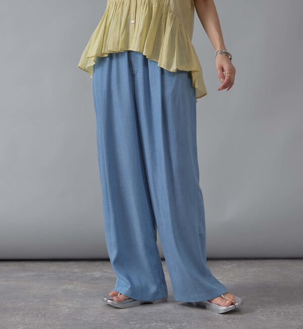 Liesse「イージータックデニムパンツ」|デニム|サックスブルー