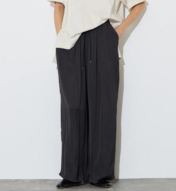 Liesse「フィブリルツイルワイドパンツ」|その他|ブラック