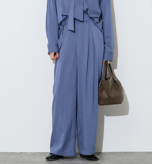 Liesse「フィブリルツイルワイドパンツ」|その他|ブルー