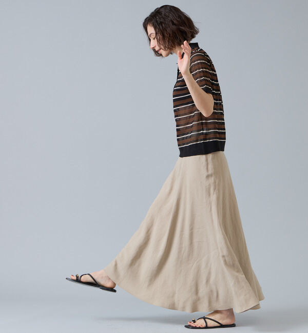 Liesse「マルチボーダーシアーポロニット」|ニット・セーター|