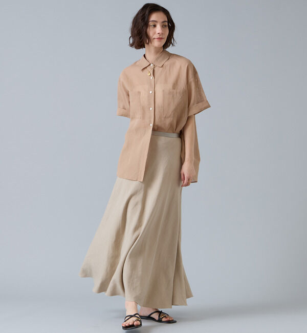 Liesse「レーヨン/リネンバイヤスロングスカート」|スカート|