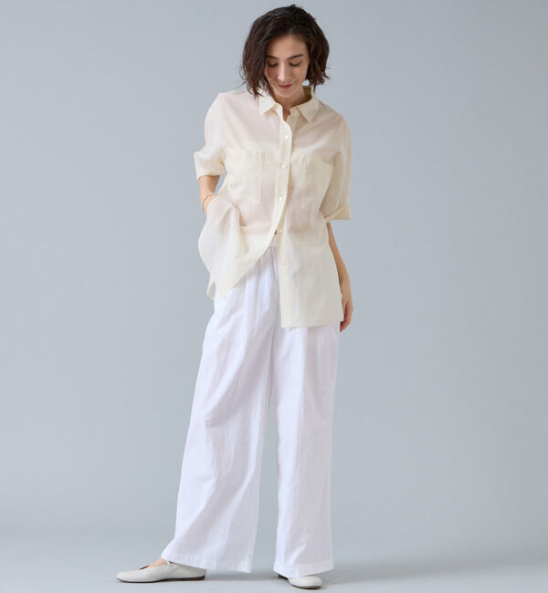 Liesse「コットンオーガンジーシアーシャツ」|シャツ・ブラウス|