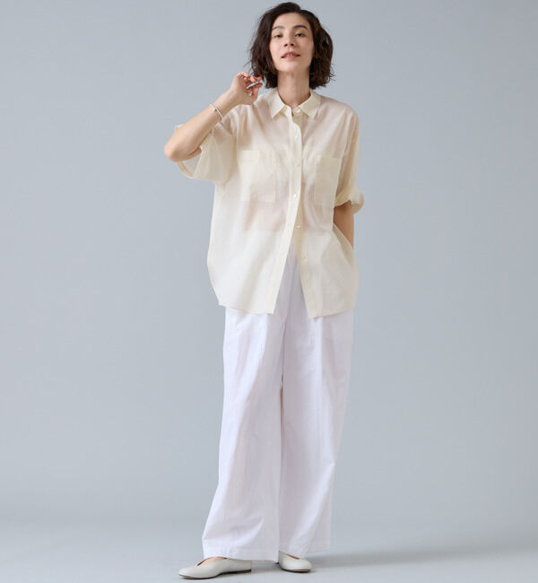 Liesse「コットンオーガンジーシアーシャツ」|シャツ・ブラウス|
