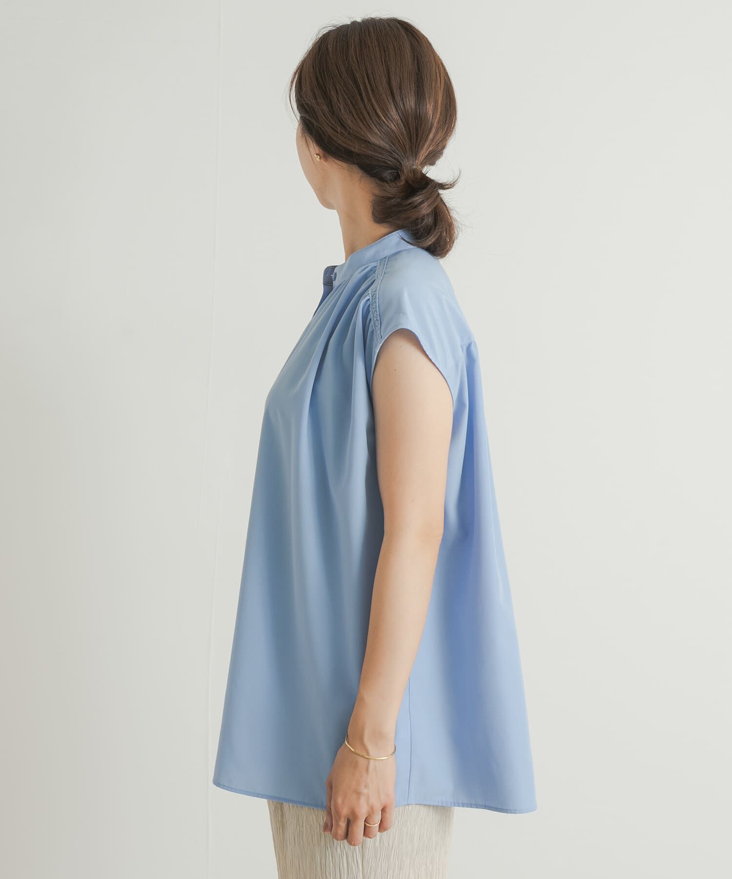 URBAN RESEARCH DOORS「レース切替フレンチブラウス」|シャツ・ブラウス|