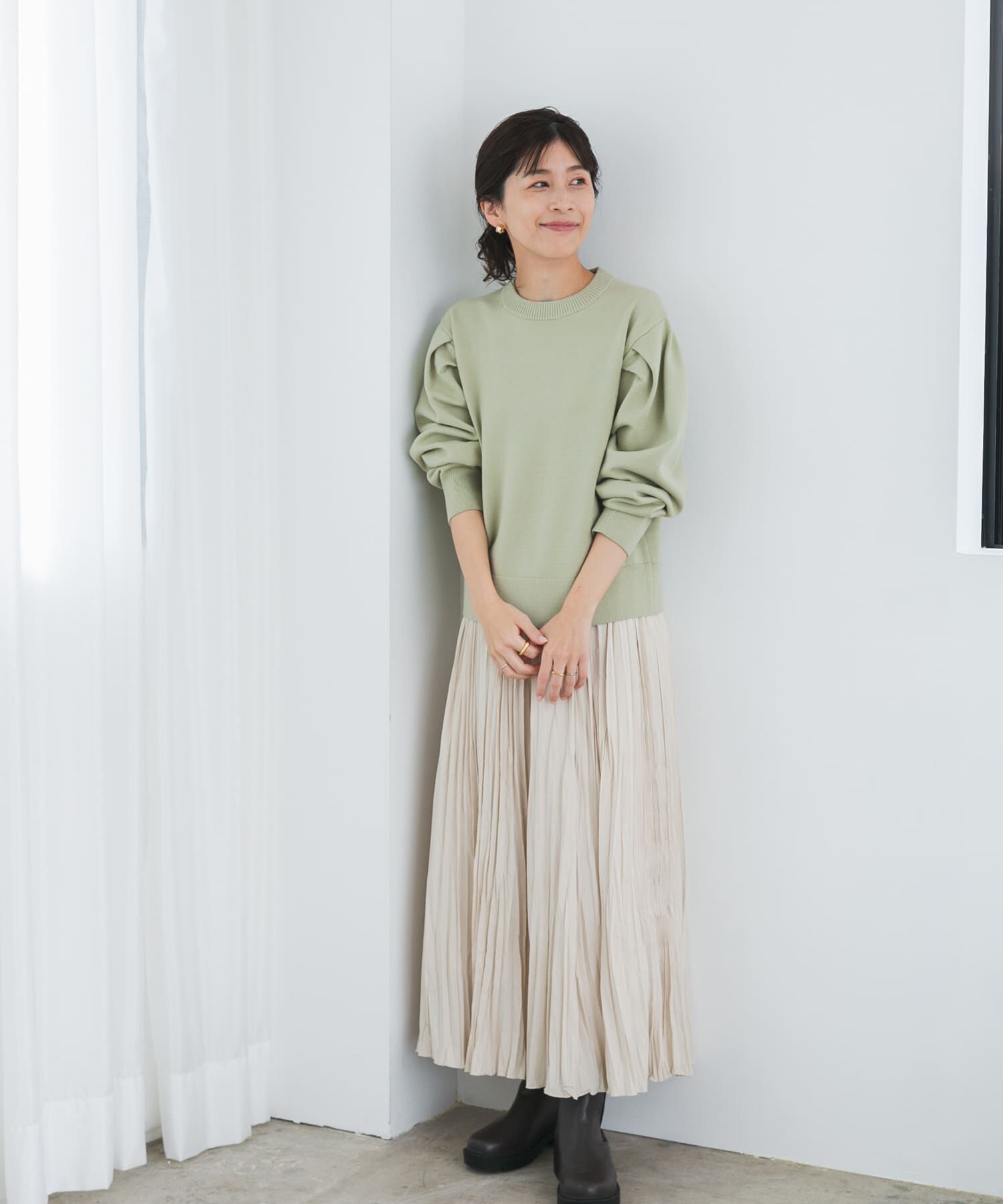 URBAN RESEARCH DOORS「『UR TECH 200日ニット』ショルダータックプルオーバー」|ニット・セーター|