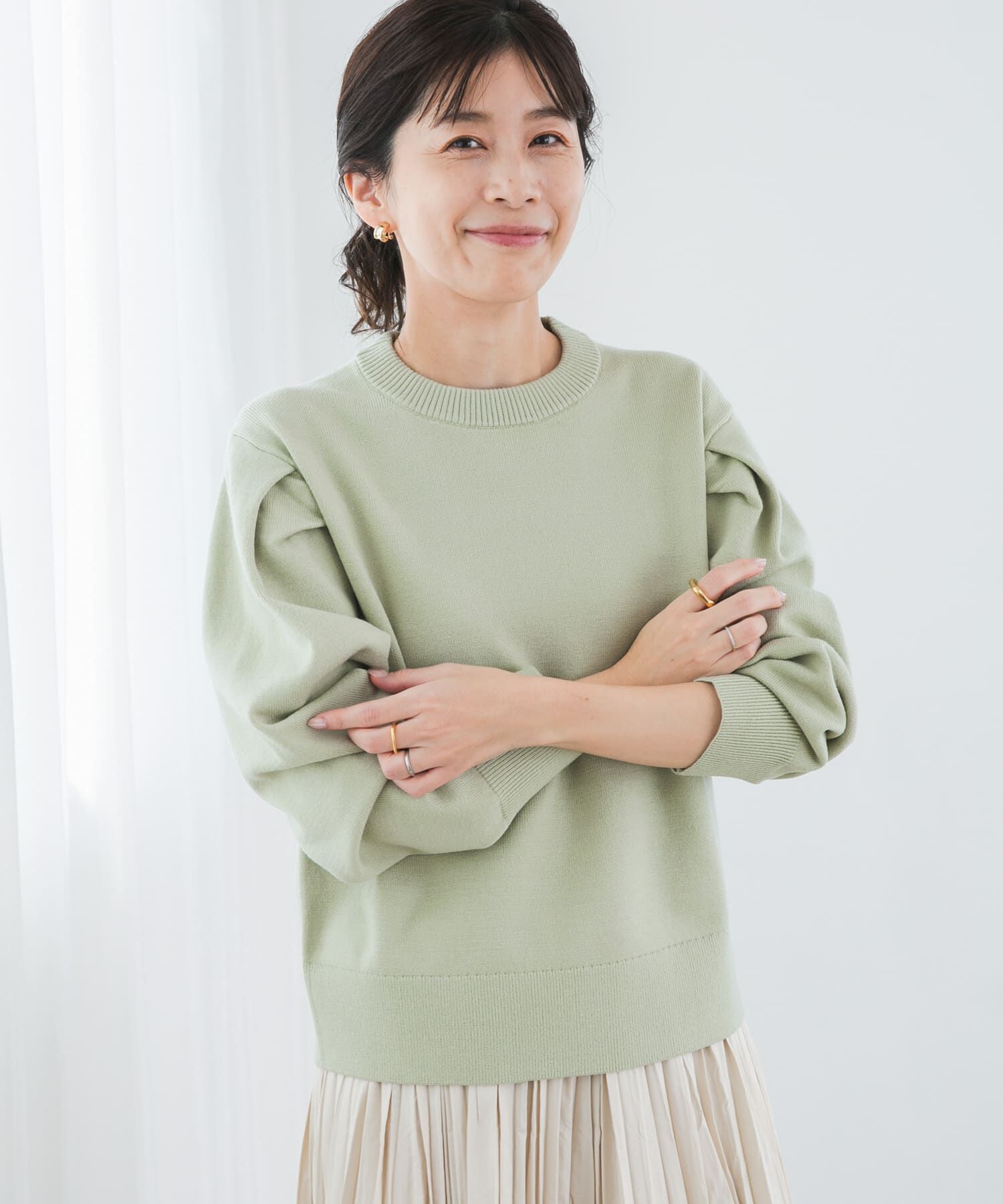 URBAN RESEARCH DOORS「『UR TECH 200日ニット』ショルダータックプルオーバー」|ニット・セーター|