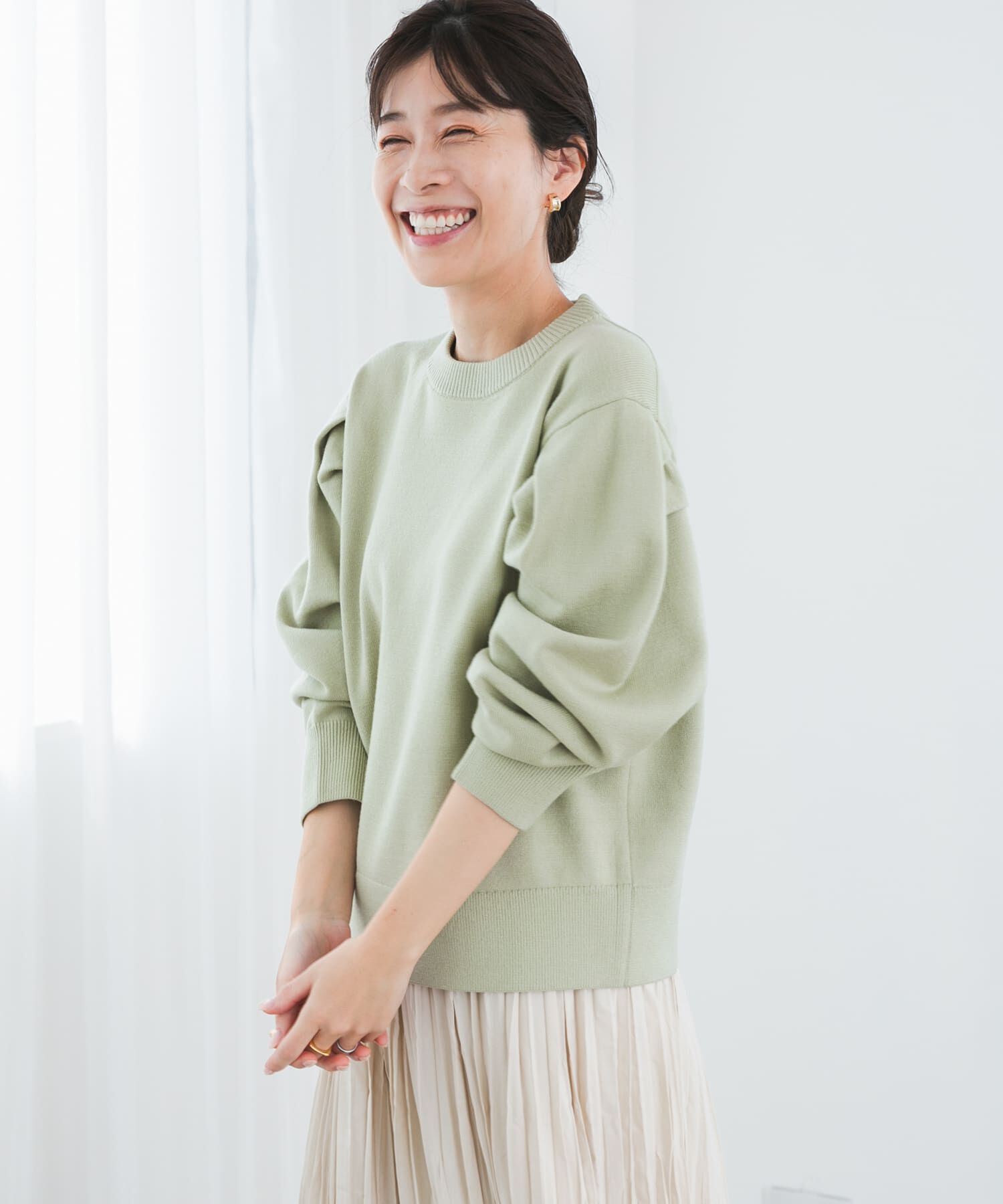 URBAN RESEARCH DOORS「『UR TECH 200日ニット』ショルダータックプルオーバー」|ニット・セーター|