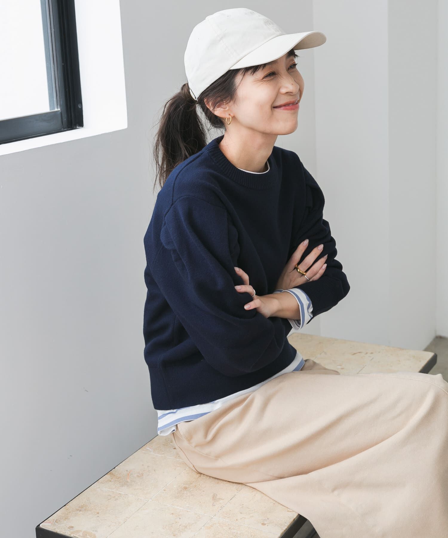 URBAN RESEARCH DOORS「『UR TECH 200日ニット』ショルダータックプルオーバー」|ニット・セーター|