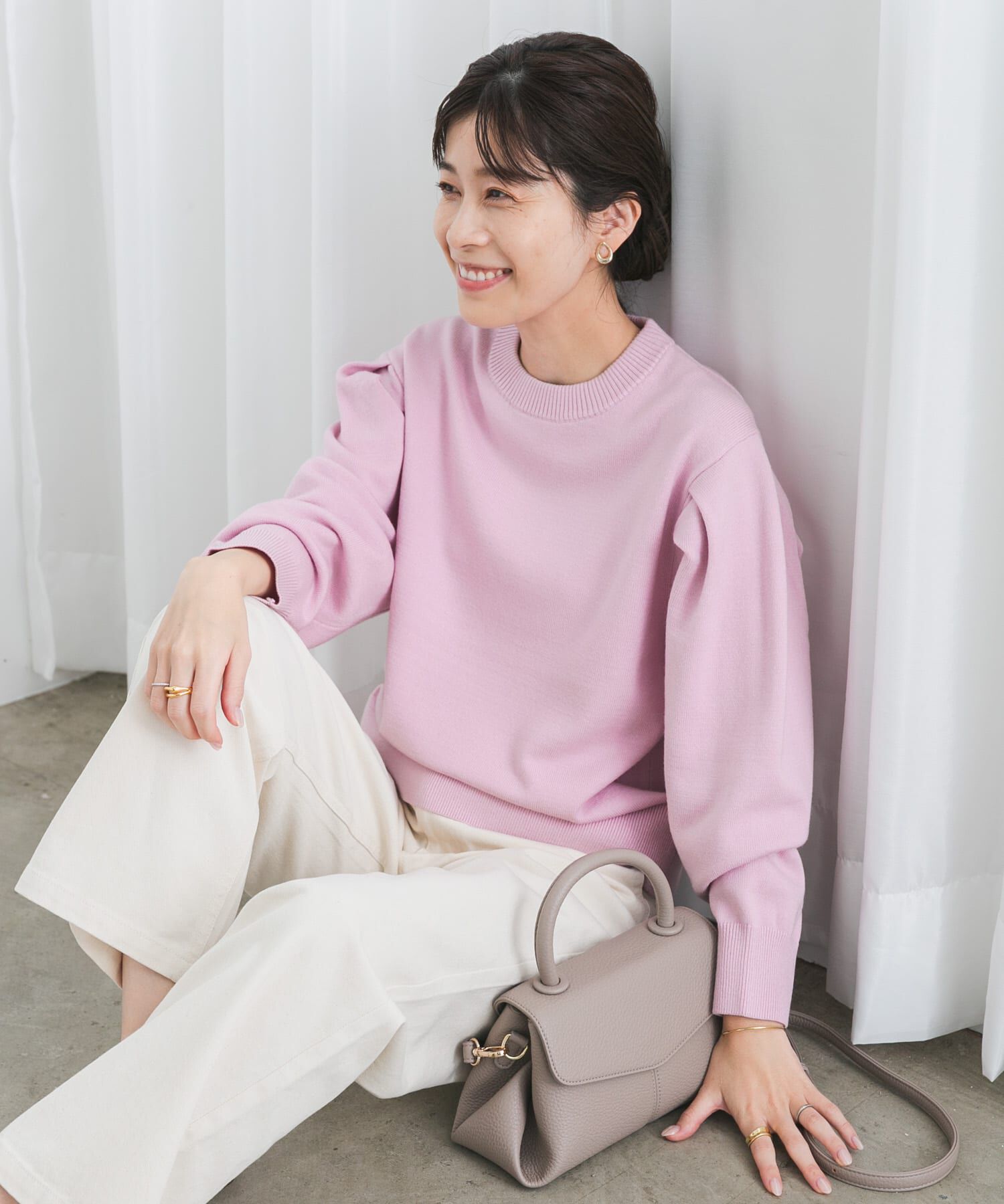 URBAN RESEARCH DOORS「『UR TECH 200日ニット』ショルダータックプルオーバー」|ニット・セーター|