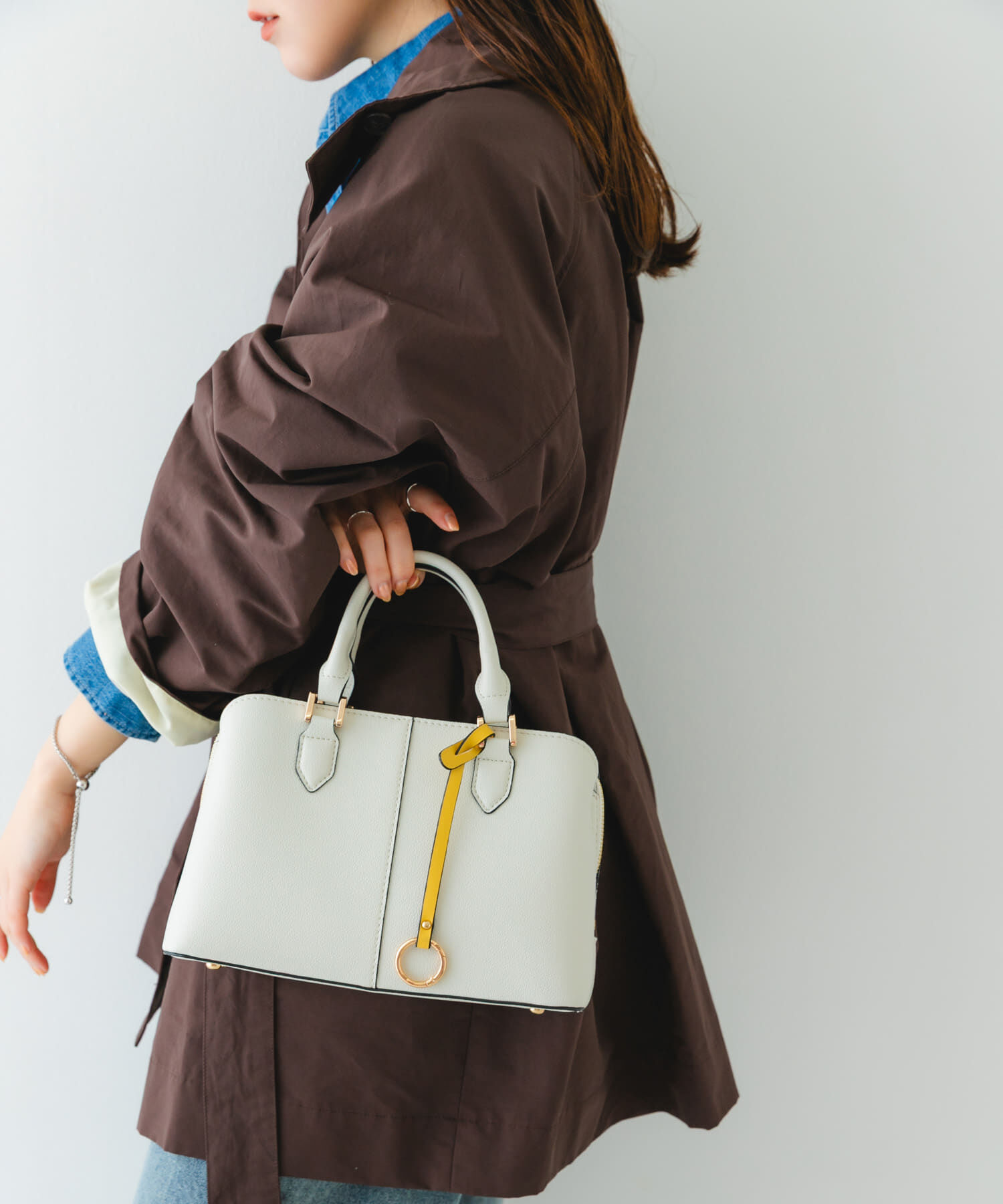 RODE SKO「センターステッチハンドバッグ」|ハンドバッグ|ホワイト系その他