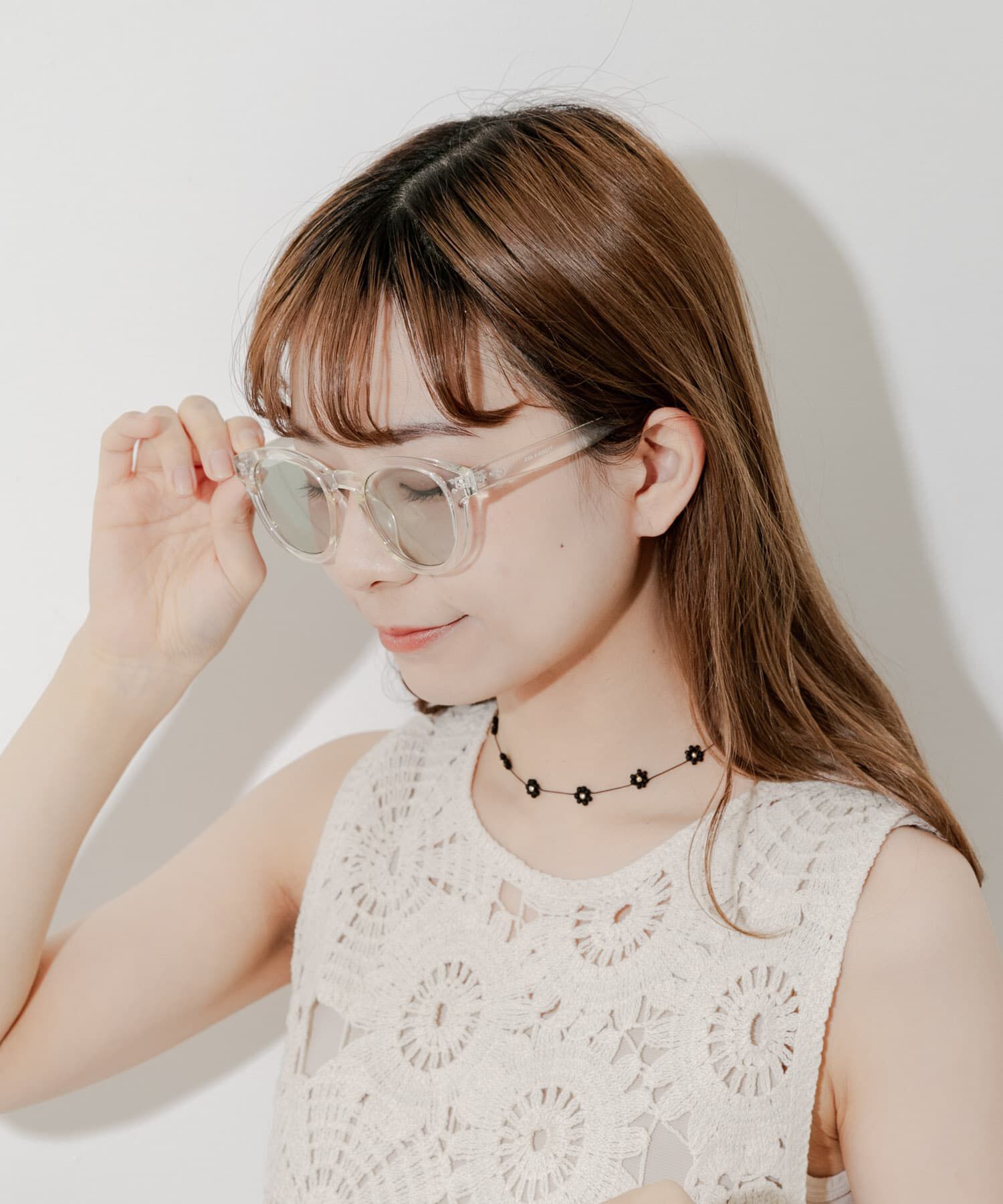 SMELLY「クリアフレームサングラス」|メガネ|イエロー