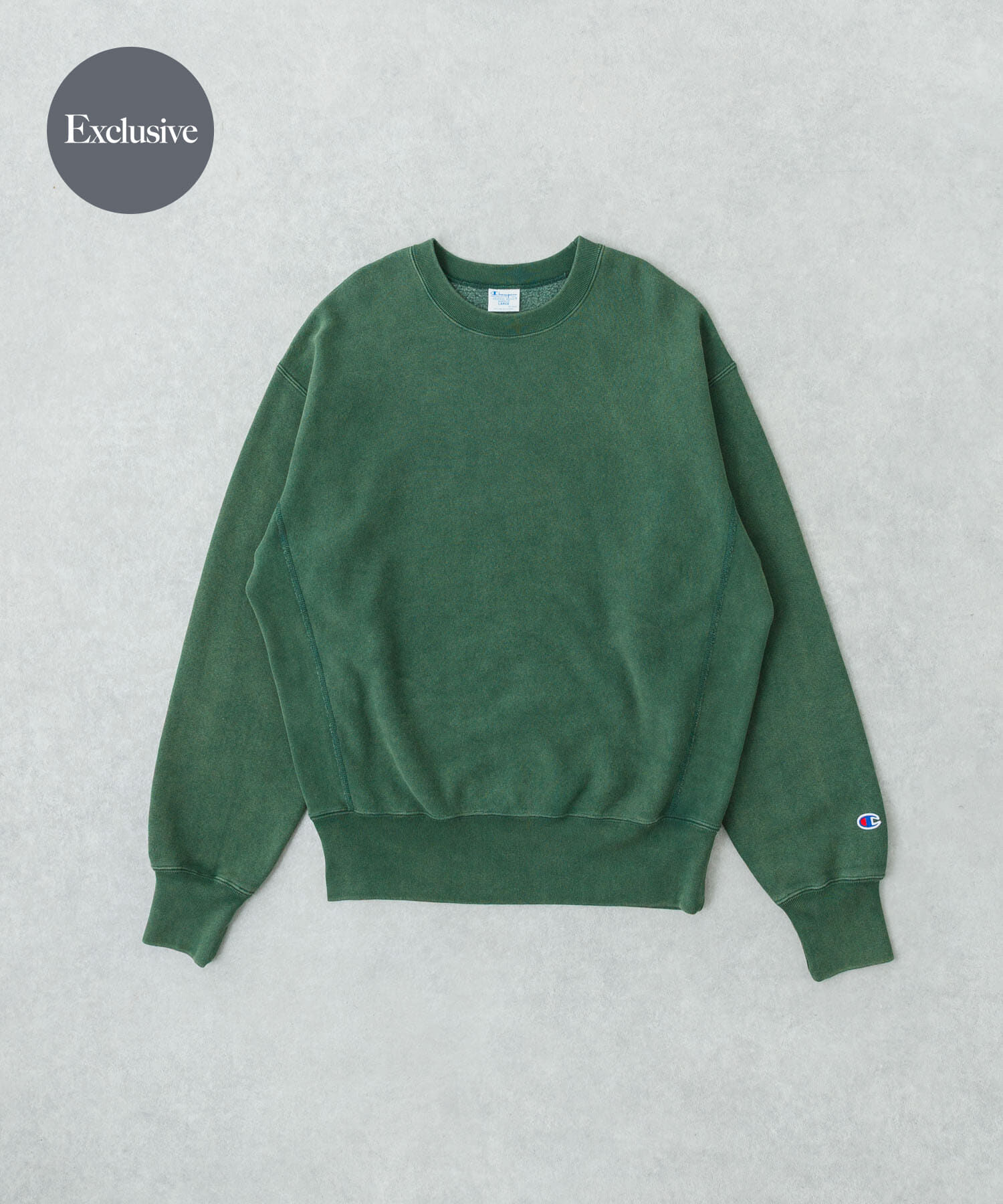 URBAN RESEARCH「『別注』CHAMPION&times;URBAN RESEARCH　SNOW POWDER WASH CREW-NECK」|スウェット・ジャージ|グリーン