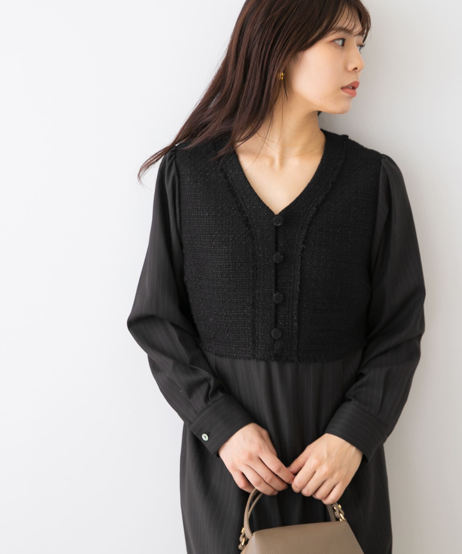 URBAN RESEARCH ROSSO「F by ROSSO　ツイードドッキングワンピース」|ワンピース|