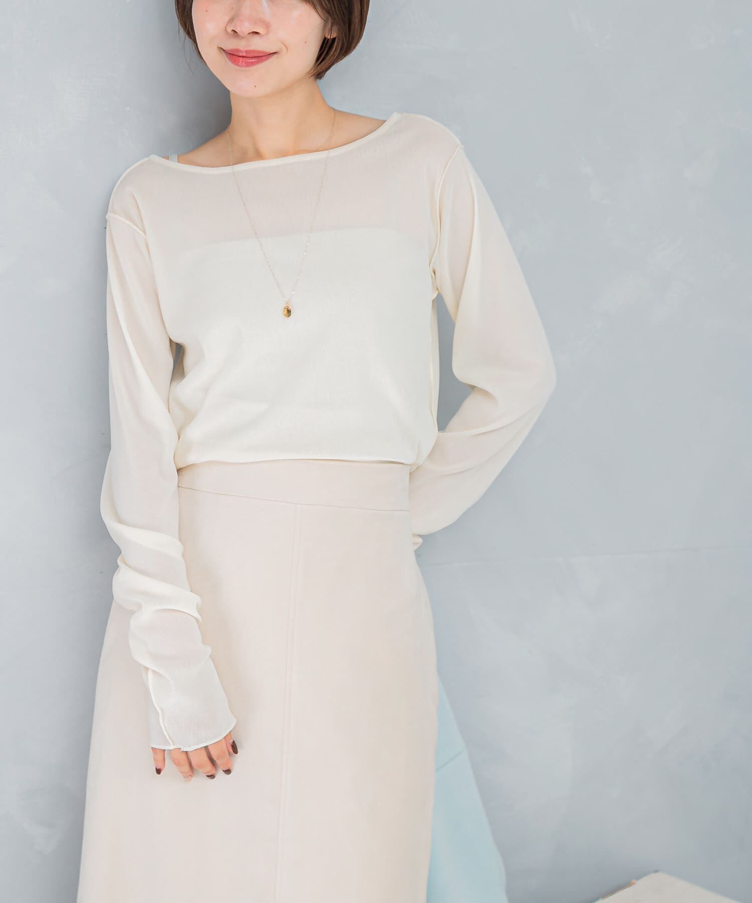 URBAN RESEARCH ROSSO「シアーベロアシームデザインプルオーバー」|Tシャツ・カットソー|オフホワイト