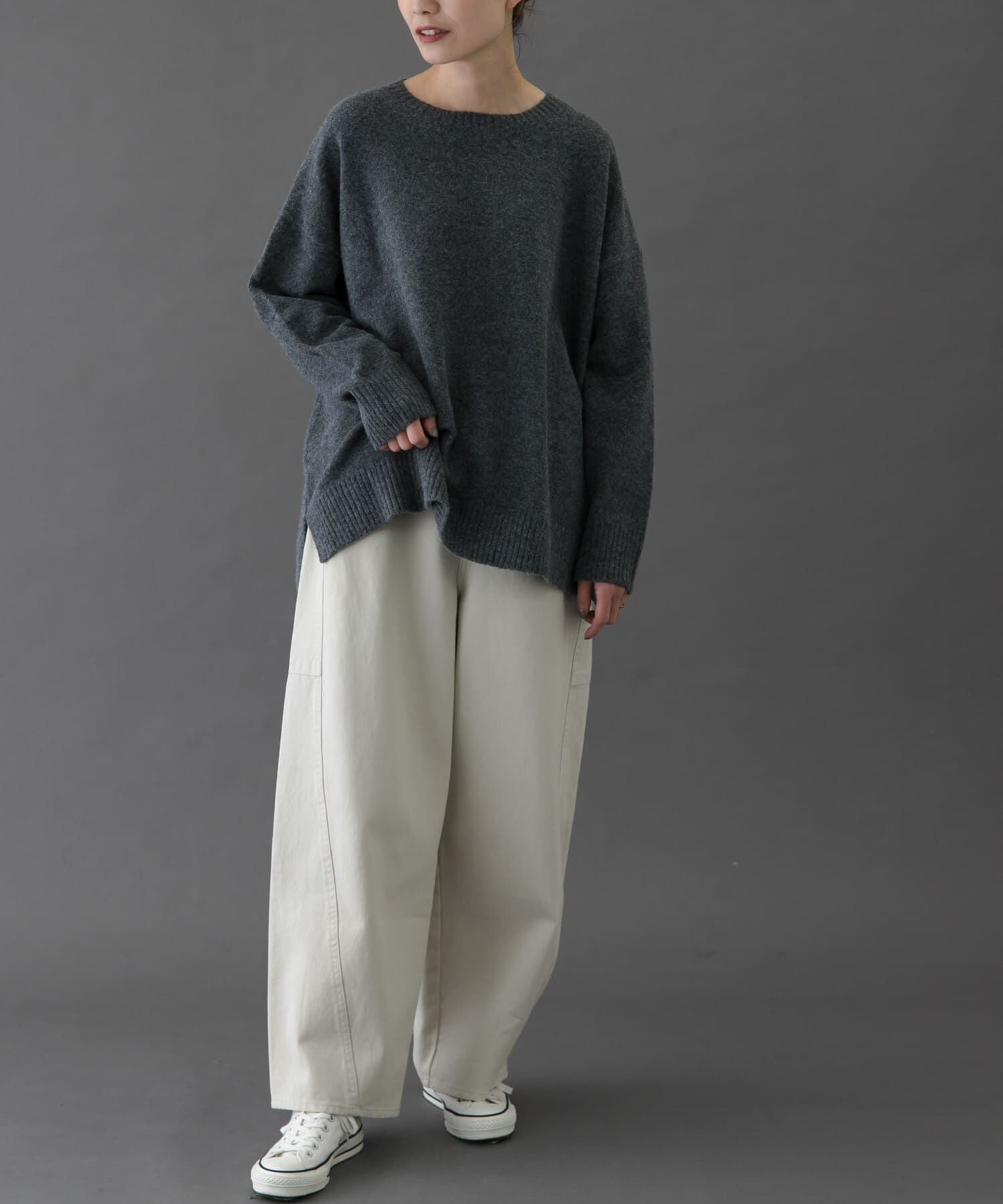 URBAN RESEARCH DOORS「FORK&SPOON　コットンブレンドチュニックニット」|ニット・セーター|