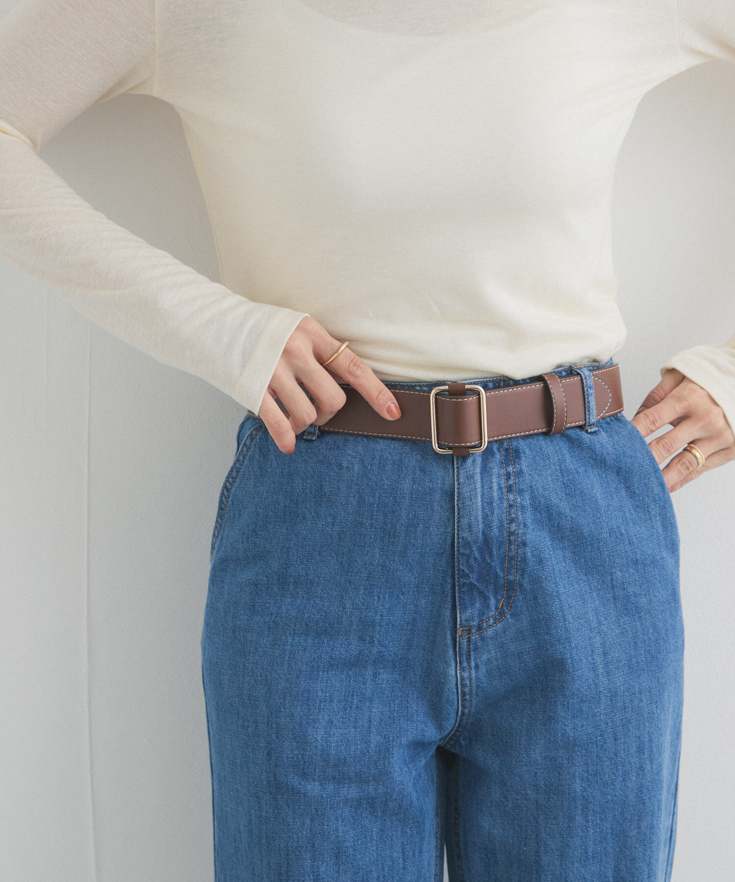 URBAN RESEARCH DOORS「ステッチベルト」|ベルト|ブラウン