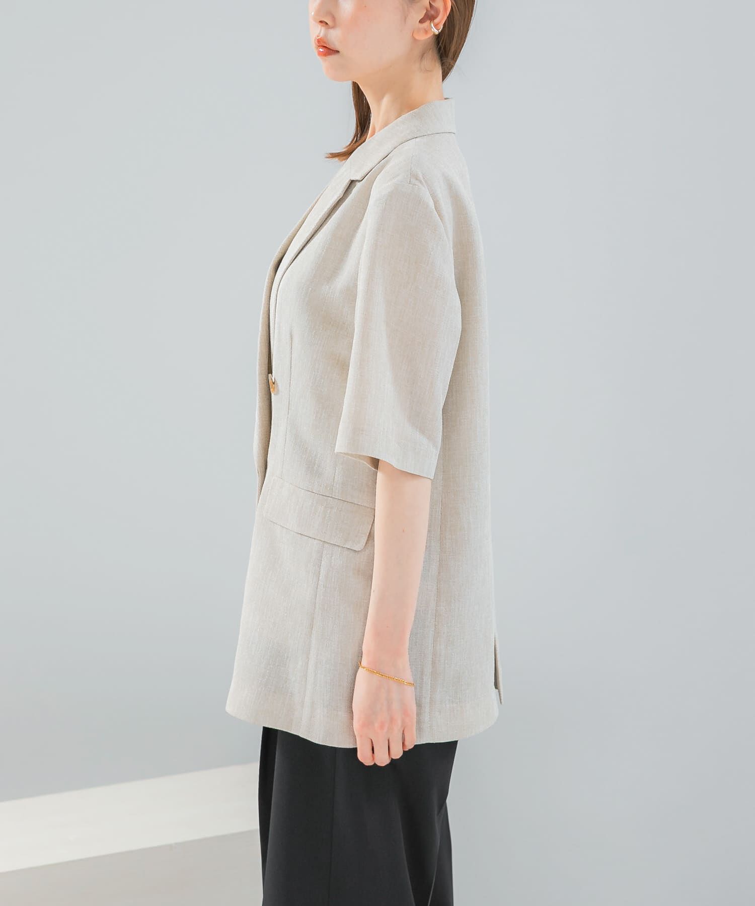 URBAN RESEARCH ROSSO「防シワ リネンライクハーフスリーブジャケット」|その他|