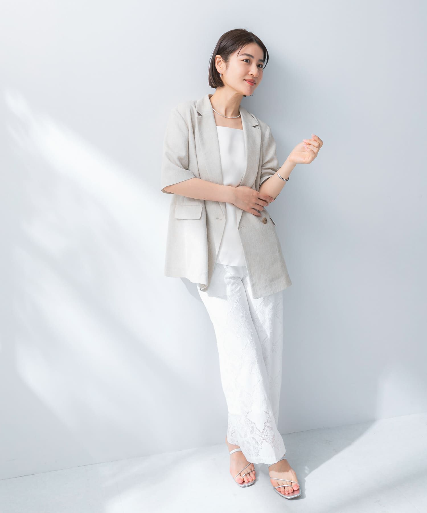 URBAN RESEARCH ROSSO「防シワ リネンライクハーフスリーブジャケット」|その他|